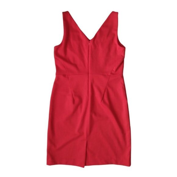 Premise Bright Red Sleeveless V-Neck Above Knee Length Sheath Dress Women's 8 - Picture 2 of 12